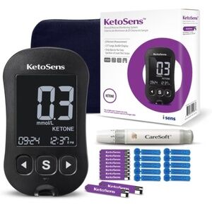 KETOSENS BLOOD KETONE MONITORING SYSTEM KIT WITH EXTRA TEST STRIPS